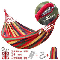 HKM-209235 Canvas Double Person Hammock for Camping and Leisure with Durable Nylon Straps