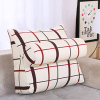 HKM-209235 Detachable Triangle Bedside Cushion with Scottish Plant Design, Canvas, 60x50x22 cm