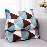 HKM-209235 Detachable Triangle Bedside Cushion with Scottish Plant Design, Canvas, 60x50x22 cm