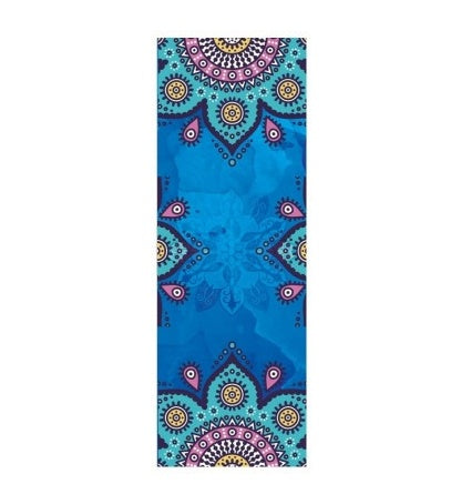 HKM-209491 Beautiful Pattern Microfiber Yoga Towel - Anti-Skid Portable Exercise Mat Cover, 63x183 cm