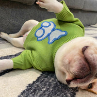 HKM-209491 Cozy Wool Sweater for Dogs and Cats - Fall and Winter Pet Apparel in Green