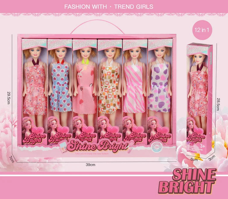 HKM-209555 Colorful Mini Soft Toy Fashion Doll Set - Long-Haired Mermaid & Princess Designs for Girls, Ages 2-13