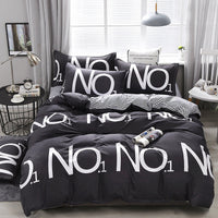 HKM-209747 Simple Modern Aloe Cotton Four-Piece Bedding Set with Floral Pattern