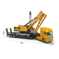 HKM-209875 Plastic Engineering Friction Construction Carrier Truck Play Set with Free Wheel Car for Kids Ages 5-7