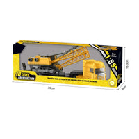HKM-209875 Plastic Engineering Friction Construction Carrier Truck Play Set with Free Wheel Car for Kids Ages 5-7