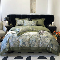 HKM-210067 Cotton Floral Print Four-Piece Bed Set in Pastoral Style for Queen and King Beds