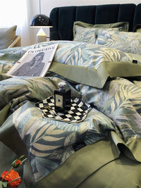 HKM-210067 Cotton Floral Print Four-Piece Bed Set in Pastoral Style for Queen and King Beds