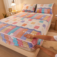 HKM-210067 Flannel Fitted Sheet with Cartoon Snowflake Patterns – Available in Multiple Sizes and Designs