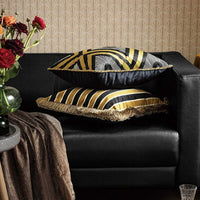 HKM-210131 Italian Velvet Geometric Cushion Cover Pillowcase - 45x45 cm Soft Plush Design
