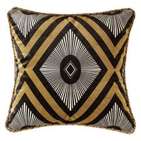 HKM-210131 Italian Velvet Geometric Cushion Cover Pillowcase - 45x45 cm Soft Plush Design