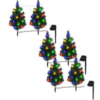 HKM-210195 Solar Powered Multicolor LED Christmas Tree Pathway Lights - 2/4/6 Pack Options