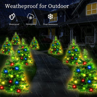 HKM-210195 Solar Powered Multicolor LED Christmas Tree Pathway Lights - 2/4/6 Pack Options
