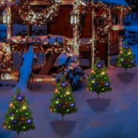 HKM-210195 Solar Powered Multicolor LED Christmas Tree Pathway Lights - 2/4/6 Pack Options