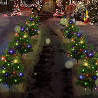 HKM-210195 Solar Powered Multicolor LED Christmas Tree Pathway Lights - 2/4/6 Pack Options
