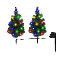 HKM-210195 Solar Powered Multicolor LED Christmas Tree Pathway Lights - 2/4/6 Pack Options