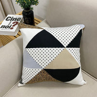 HKM-210387 Black and Gold Throw Pillow Covers - Set of 2, 45 x 45cm, Abrasive Cloth for Home and Outdoor Decor
