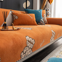 HKM-210387 Chenille Sofa Cover in Tropical Rainforest Colors, Various Sizes