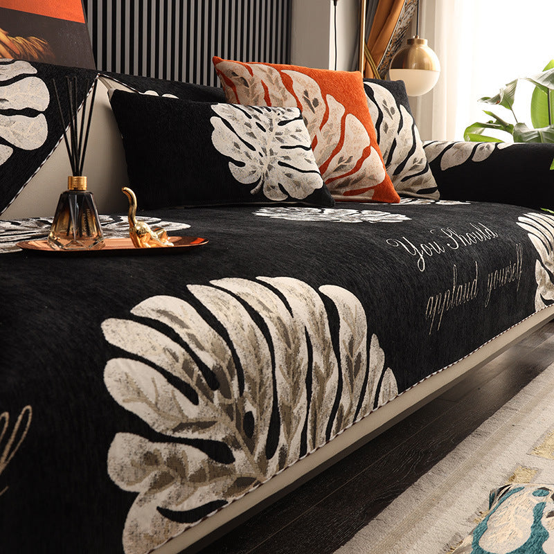 HKM-210387 Chenille Sofa Cover in Tropical Rainforest Colors, Various Sizes