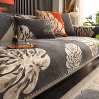 HKM-210387 Chenille Sofa Cover in Tropical Rainforest Colors, Various Sizes