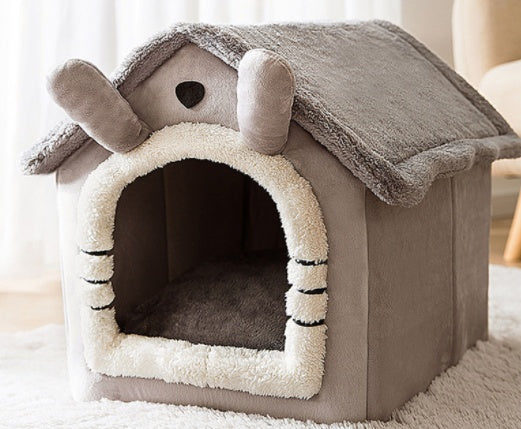 HKM-210451 Foldable Dog House Pet Cat Bed Winter Dog Villa Sleep Kennel Removable Nest Warm Enclosed Cave Sofa Pets Supplies