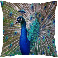 HKM-210451 Sea Turtle Print Linen Cushion Cover for Sofa and Chair - 45x45cm, Modern Home Decor