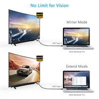 HKM-210451 Type-C to HDMI Cable - 2M ABS+PVC, 4K Resolution, USB 3.0 Compatible with Windows, Mac OS, Android
