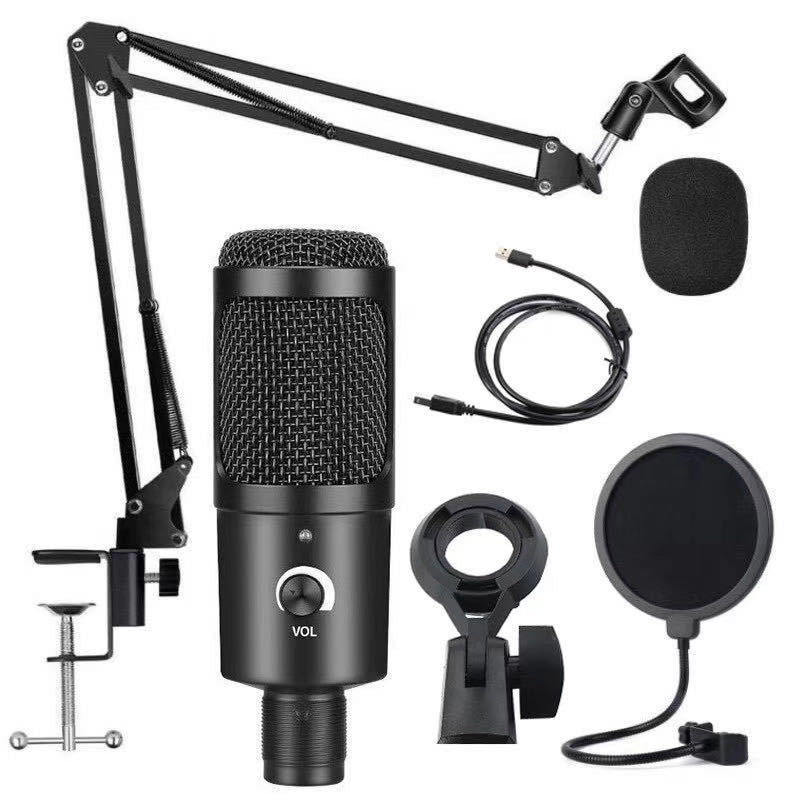 KTX-210771 USB Live Condenser Microphone with Heart-Shaped Pickup Patterns for Home Recording and Musical Instruments