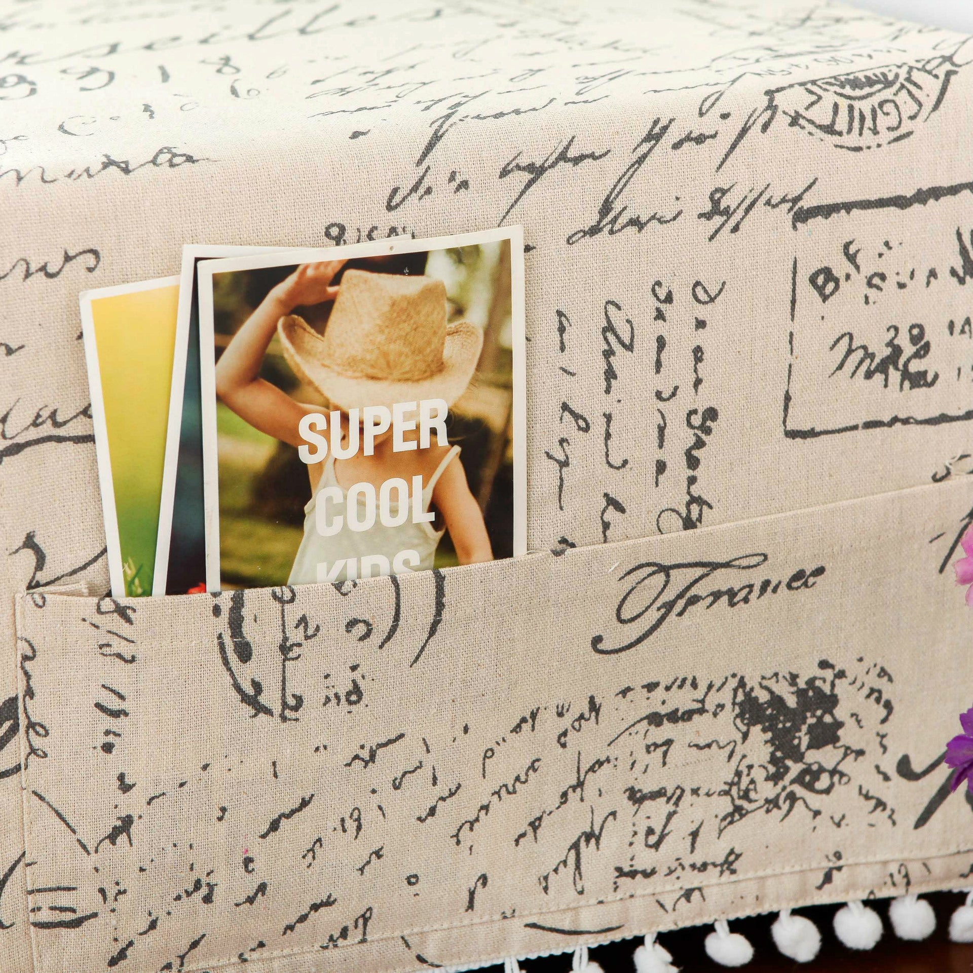 KTX-210835 Microwave Oven Dust Cover - Modern Cotton and Linen Fabric, Rectangular Design, 30*90 cm