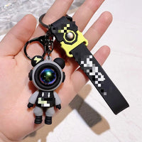 HKM-210899 Kawaii Astronaut 3D PVC Keychain Ring – Cute Cartoon Accessory for Keys