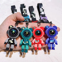 HKM-210899 Kawaii Astronaut 3D PVC Keychain Ring – Cute Cartoon Accessory for Keys
