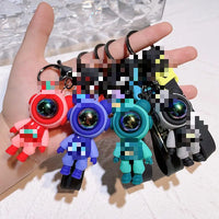 HKM-210899 Kawaii Astronaut 3D PVC Keychain Ring – Cute Cartoon Accessory for Keys