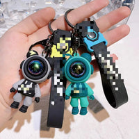 HKM-210899 Kawaii Astronaut 3D PVC Keychain Ring – Cute Cartoon Accessory for Keys
