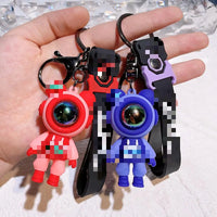 HKM-210899 Kawaii Astronaut 3D PVC Keychain Ring – Cute Cartoon Accessory for Keys