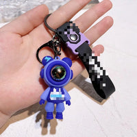 HKM-210899 Kawaii Astronaut 3D PVC Keychain Ring – Cute Cartoon Accessory for Keys