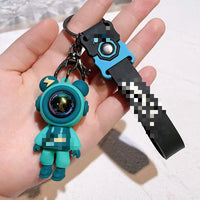 HKM-210899 Kawaii Astronaut 3D PVC Keychain Ring – Cute Cartoon Accessory for Keys