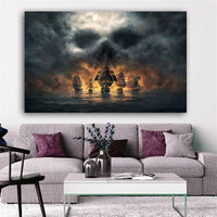 HKM-210899 Modern Rimless Canvas Painting for Living Room Decor - Oil Painting Cloth, Spray Technique