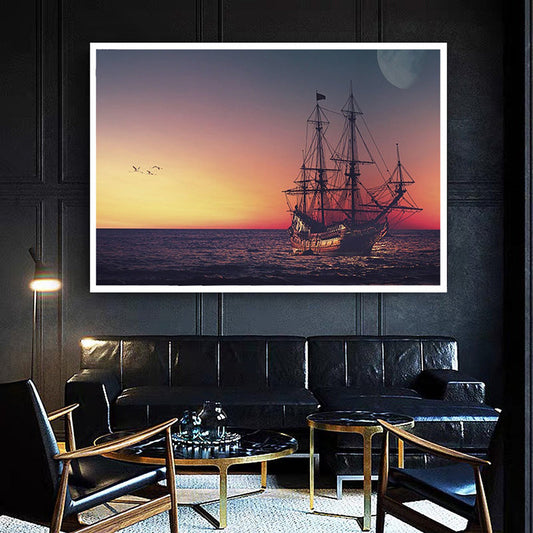 HKM-210899 Modern Rimless Canvas Painting for Living Room Decor - Oil Painting Cloth, Spray Technique