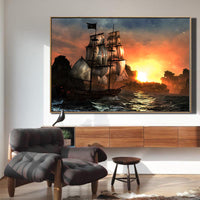 HKM-210899 Modern Rimless Canvas Painting for Living Room Decor - Oil Painting Cloth, Spray Technique
