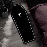 HKM-210963 Coffin Crown Halloween Decorative Floor Mat - Polyester Fiber, Various Sizes