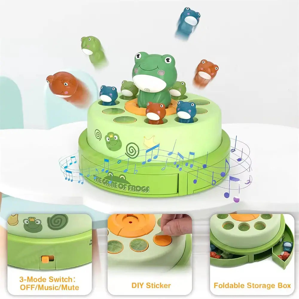 HKM-211027 Frog Bouncing Carousel Toy for Kids - Educational Music Game, Ages 2-13