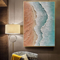 HKM-211155 Handmade 3D Textured Acrylic Seaside Landscape Canvas Oil Painting - Unframed Wall Art for Home Decor
