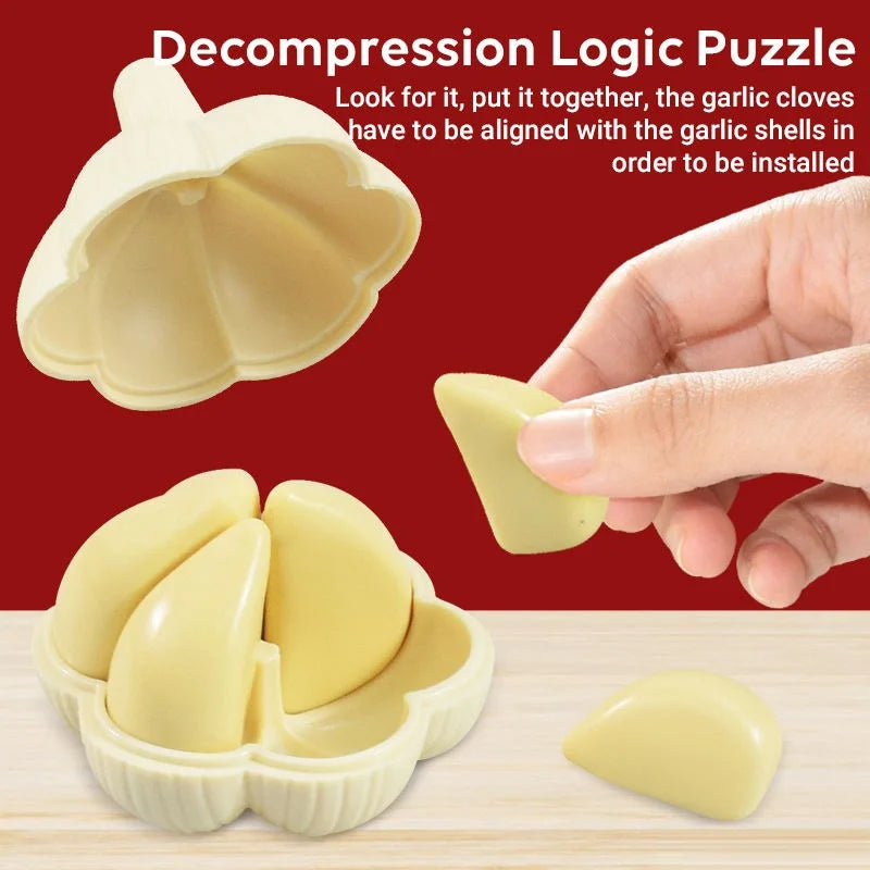 3D Garlic Jigsaw Puzzle for Kids - Educational Building Blocks Toy