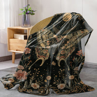 HKM-211219 Gothic Moth Moon Pattern Velvet Blanket - Multiple Sizes Available