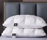 HKM-211347 White Goose Down Pillow, Rectangular Shape, 15.1-20cm Core Height, 100% Cotton Fabric