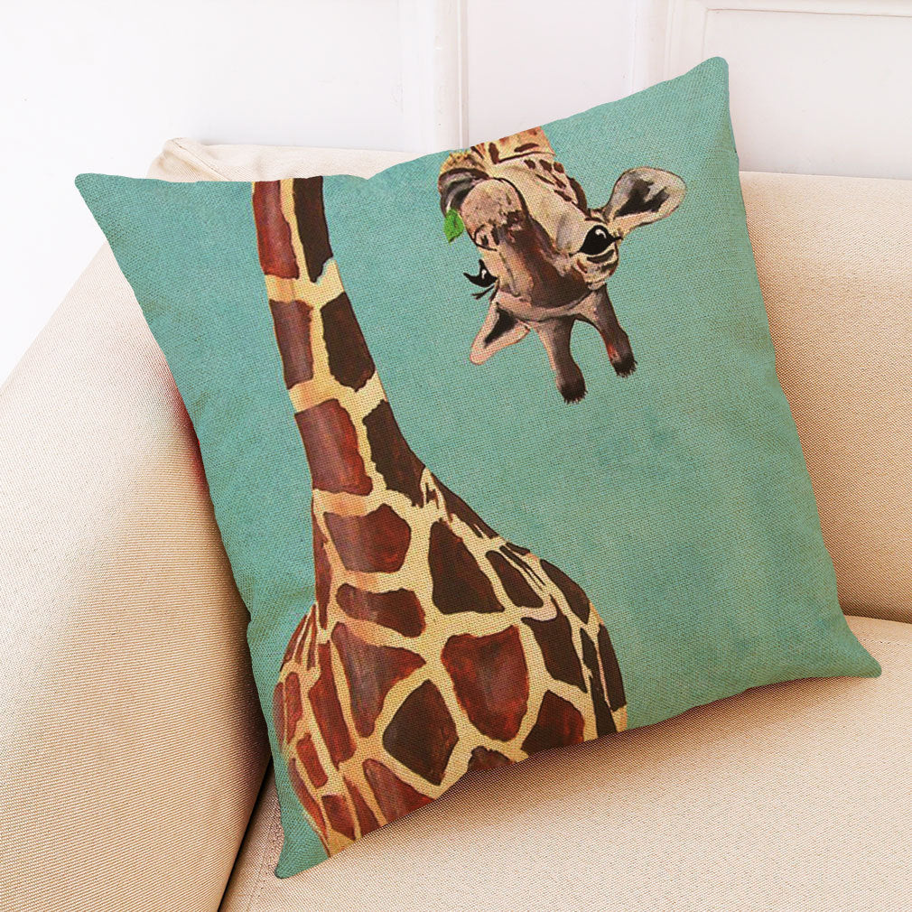 HKM-211603 Cartoon and Anime Printed Cotton-Linen Pillowcase, 45x45 cm for Various Spaces