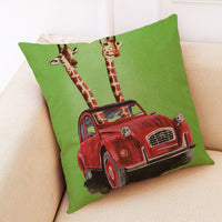 HKM-211603 Cartoon and Anime Printed Cotton-Linen Pillowcase, 45x45 cm for Various Spaces