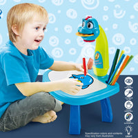 HKM-211795 Kids Enlightenment Projector Painting Table - Early Learning Drawing Desk for Ages 3+