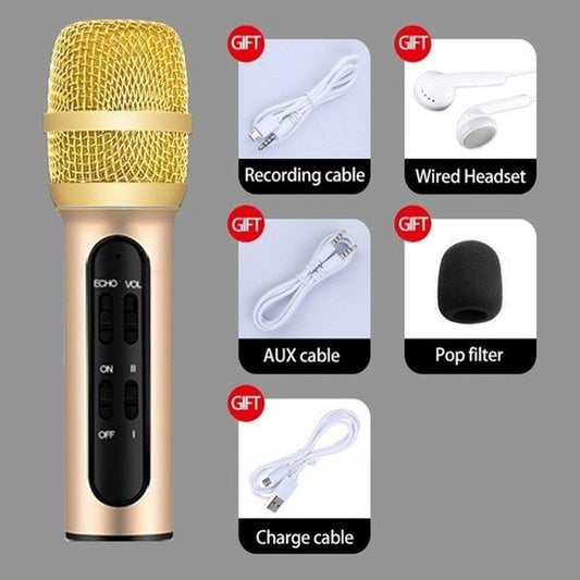 KTX-211923 Condenser Sound Card Microphone for Home, Recording, and Stage Use - Wireless, Heart-Shaped Pickup, Multiple Colors Available