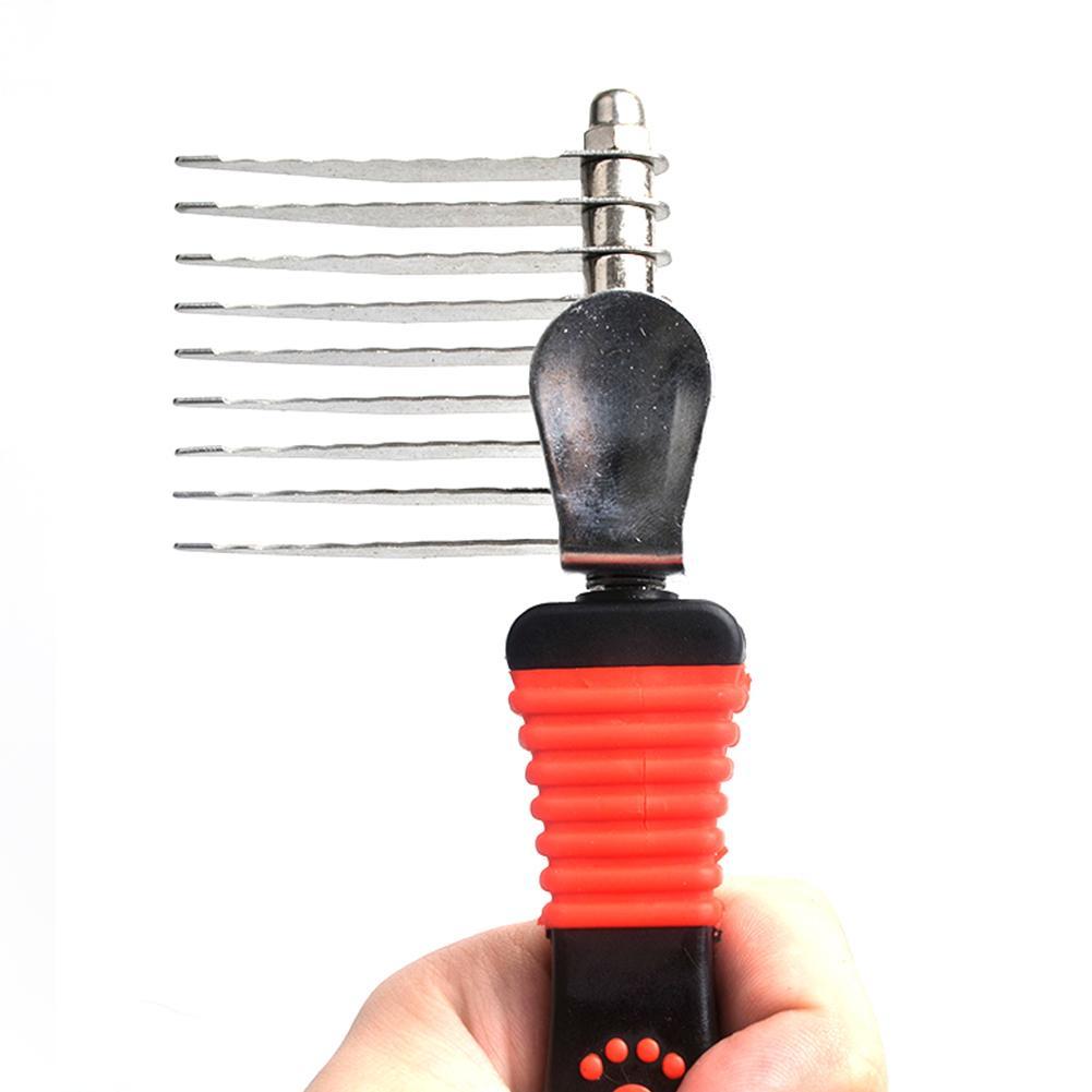 HKM-211923 Stainless Steel Pet Comb for Long-Haired and Curly Dogs - TPR Grip for Easy Grooming