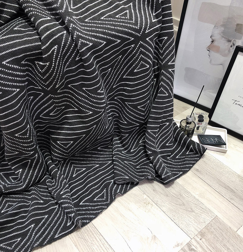 HKM-211987 Nordic Knitted Woollen Acrylic Blanket 130 cm x 170 cm